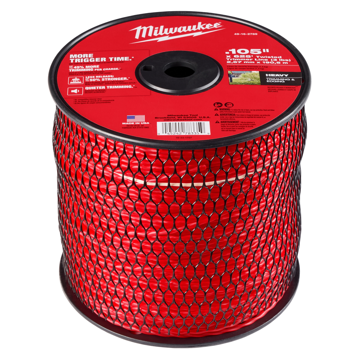 Milwaukee 49-16-2789 .105" x 625’ (3 lbs.) Twisted Trimmer Line