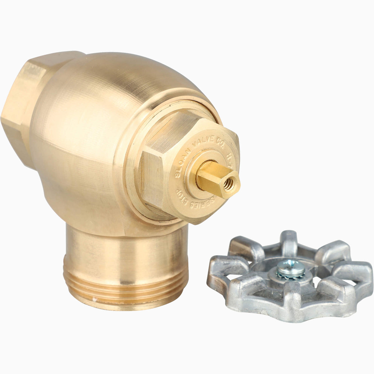 Sloan NH-730-A-W 1" Wheel Handle Control Stop for Adjustable Tail Naval Brass, Rough Brass Whi…