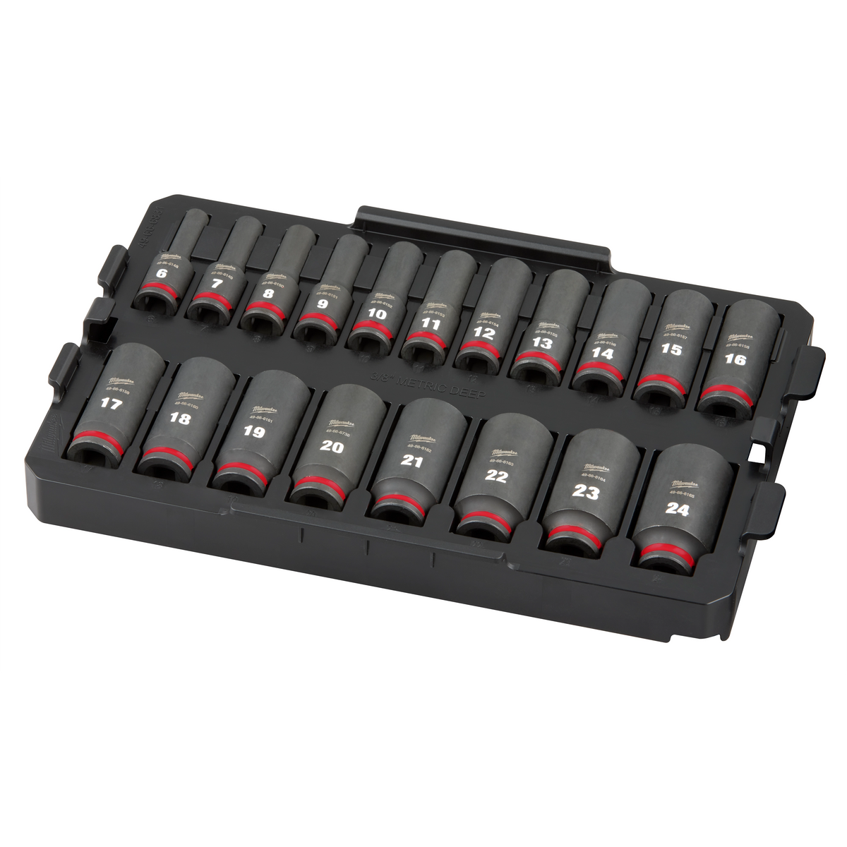 Milwaukee 49-66-6816 19PC SHOCKWAVE Impact Duty Socket 3/8” Drive MM TRAY Set