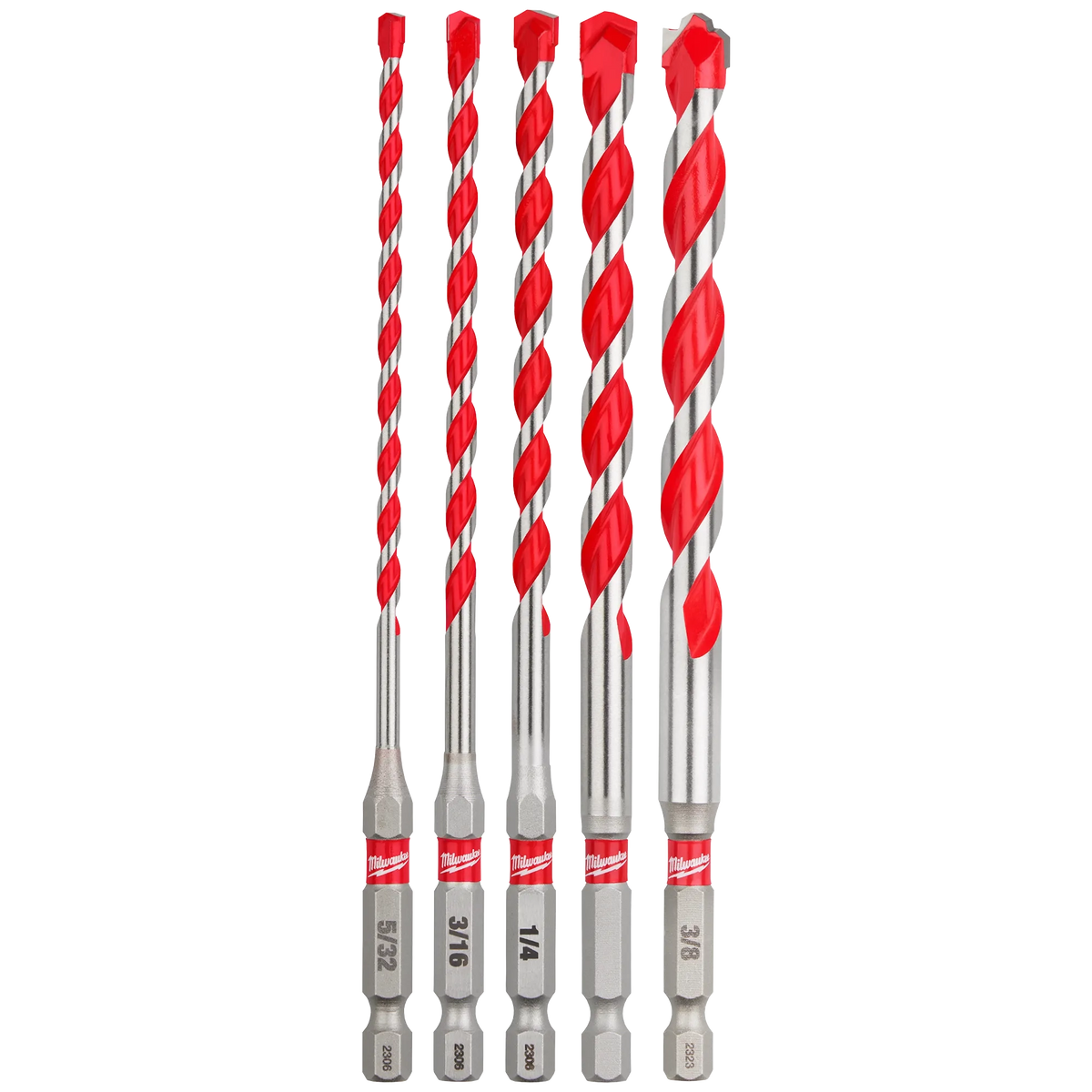 Milwaukee 48-20-9051 5PC SHOCKWAVE Impact Duty Carbide Hammer Drill Bit Set (Pack of 6)