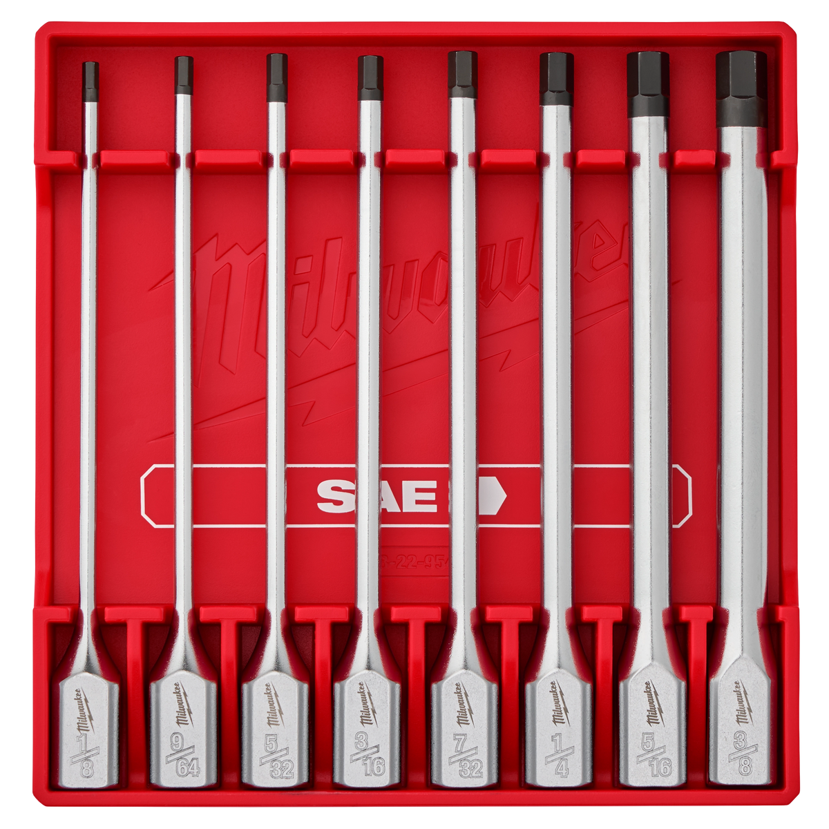 Milwaukee 48-22-9546 8pc 3/8” Drive Long Hex Bit Socket Set - SAE