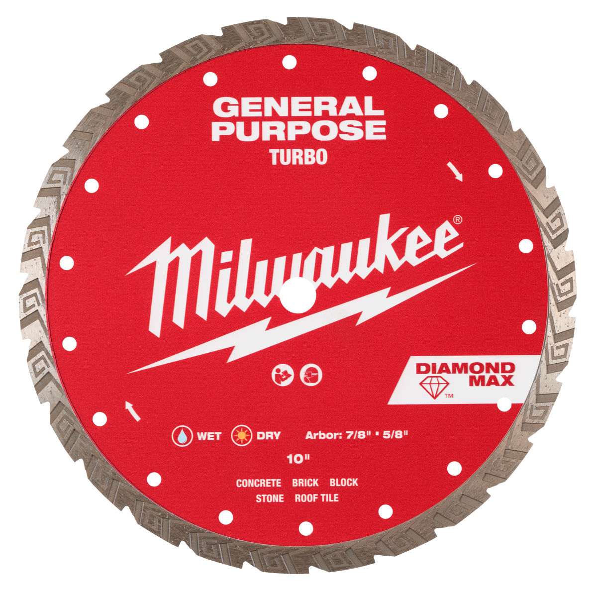 Milwaukee 49-93-9110 10" DIAMOND MAX Turbo, General Purpose Diamond Blade