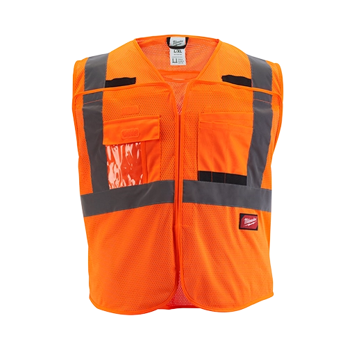 Milwaukee 48-73-5124 Class 2 Breakaway High Visibility Yellow Mesh Safety Vest - 4XL/5XL (Pack of 12)