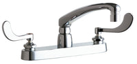 Chicago Faucets 1100-317VPAABCP Lead-Free Deck-mounted manual faucet with 8" centers