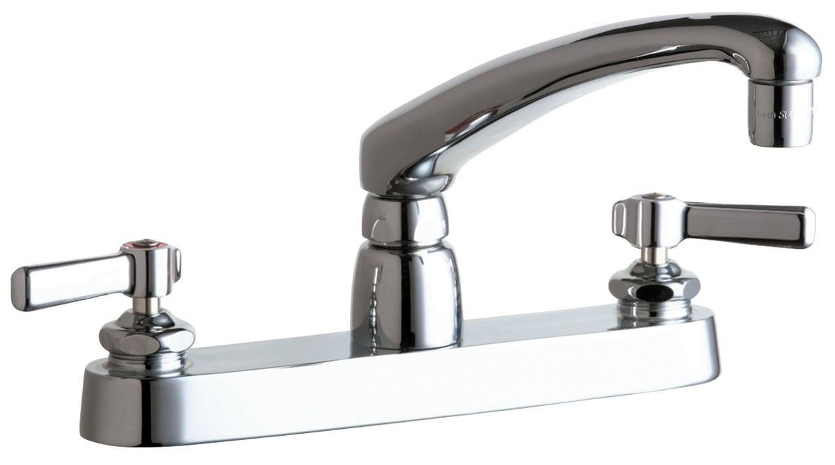 Chicago Faucets 1100-369ABCP Lead-Free Deck-mounted manual faucet with 8" centers, Brass, NPSM