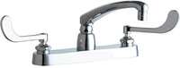 Chicago Faucets 1100-E35-319ABCP Lead-Free Deck-mounted manual faucet with 8" centers