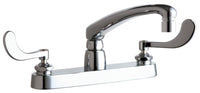 Chicago Faucets 1100-E35VP317ABCP Lead-Free Deck-mounted manual faucet with 8" centers