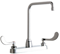Chicago Faucets 1100-HA8-317ABCP Lead-Free Deck-mounted manual faucet with 8" centers