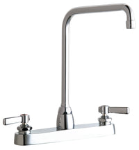 Chicago Faucets 1100-HA8-369ABCP Lead-Free Deck-mounted manual faucet with 8" centers