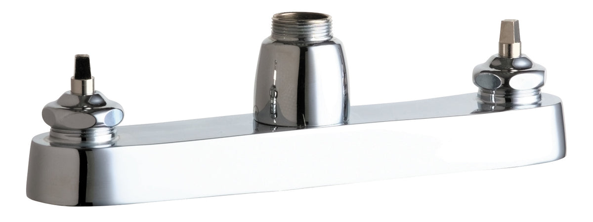 Chicago Faucets 1100-LESHAB Lead-Free Deck-mounted manual faucet with 8" centers, Brass, NPSM
