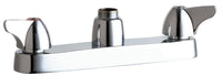 Chicago Faucets 1100-LESXKAB Lead-Free Deck-mounted manual faucet with 8" centers, Brass, NPSM