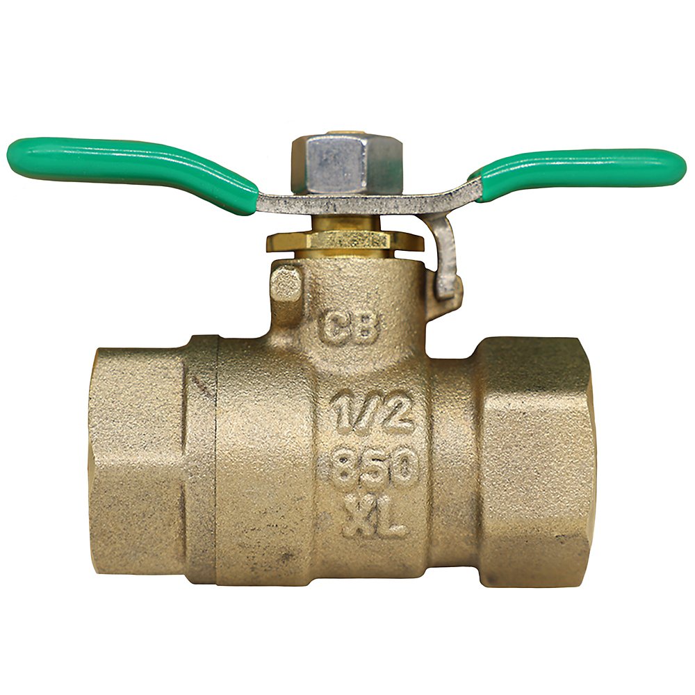 Zurn 12-850XL 1/2" Lead-Free Ball Valve - Bronze, Full Port, Lead-Free Bronze, FNPT