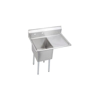 Elkay Dependabilt Stainless Steel 36-1/2" x 25-13/16" x 43-3/4" 16 Gauge One Compartment Sink w/ 18" Right Drainboard and Stainless Steel Legs 14-1C16X20-R-18X