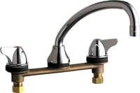 Chicago Faucets 1888-E35ABCP Lead-Free Deck-mounted manual faucet with 8" centers, Brass, NPSM