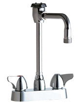 Chicago Faucets 1895-GN8BVBE2-2CP Deck-mounted manual faucet with 4" centers, NPSM