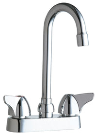 Chicago Faucets 1895-XKABCP Lead-Free Deck-mounted manual faucet with 4" centers, Brass, NPSM