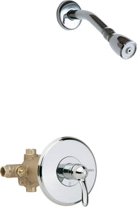 Chicago Faucets 1907-CP 1/2" Thermostatic/pressure balancing tub and shower fitting with shower head and diverter tub spout options