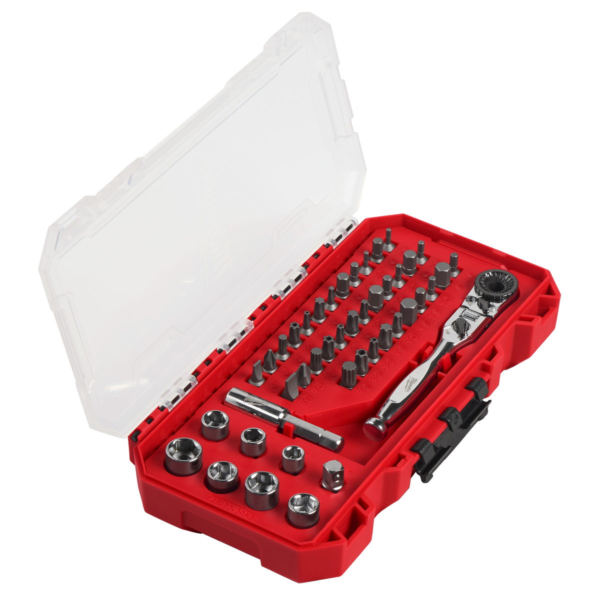Milwaukee 48-22-2952 44pc. 1/4” Hex Drive Mini Flex Head Ratchet & Bit Set