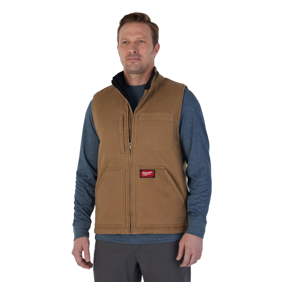 Milwaukee 801BR-2X GRIDIRON Sherpa-Lined Vest - Brown 2X
