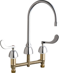 Chicago Faucets 201-AGN8AE35V317AB Lead-Free Deck-mounted manual faucet with 8" centers