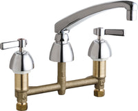 Chicago Faucets 201-AL8AE35ABCP Lead-Free Deck-mounted manual faucet with 8" centers