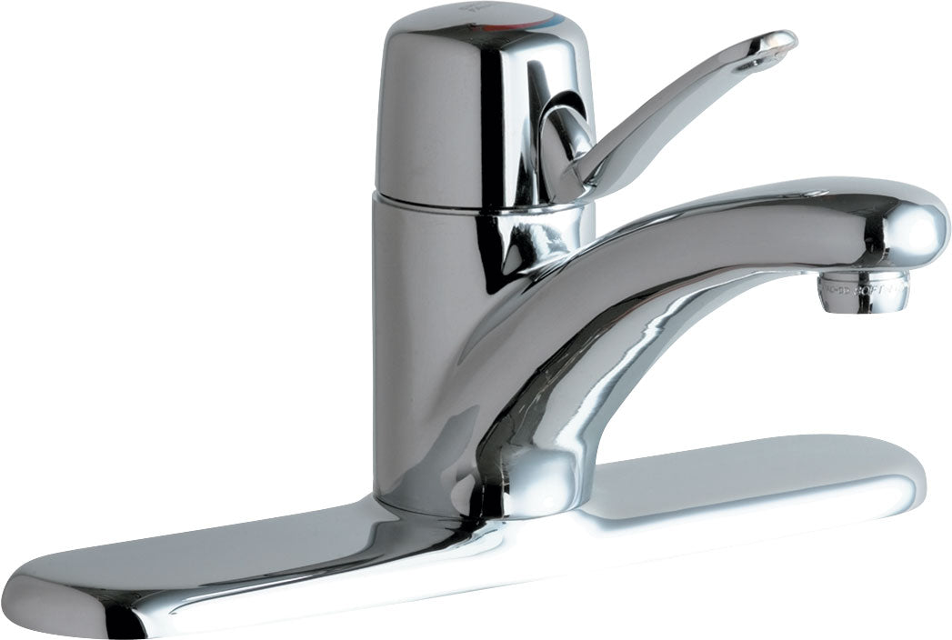 Chicago Faucets 2200-8E74ABCP Lead-Free Deck-mounted manual faucet with 8" centers