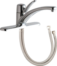 Chicago Faucets 2300-8ABCP Lead-Free Deck-mounted manual faucet with 8" centers