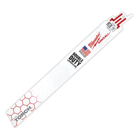 Milwaukee 48-01-2768 9" 18 TPI TORCH SAWZALL Blade for Medium Metal Bulk 10