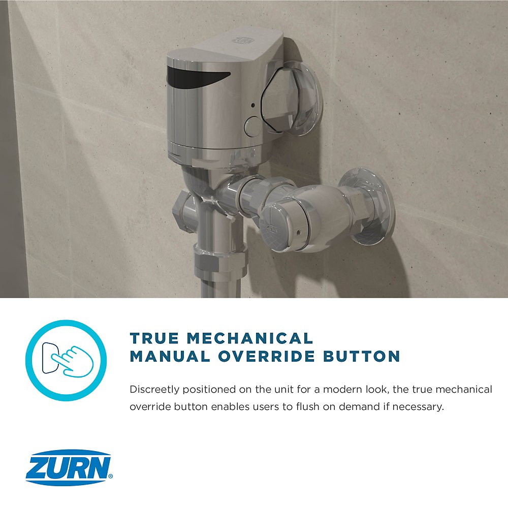 Zurn ZER6003AV-WS1-TM-HW Zurn Top Mount Exposed Sensor Flush Valve for Urinal With Gear-driven Ceramic Cartridge, Hardwired, AquaVantage® Diaphragm