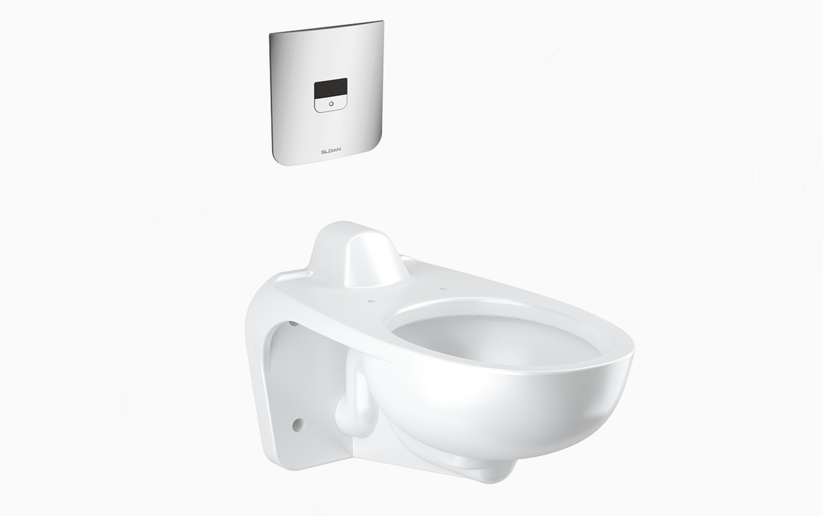 Sloan WETS-2461.3002 Water Closet Combo, ST-2469 Wall-Mounted Rear Spud with CX 8158-1.1