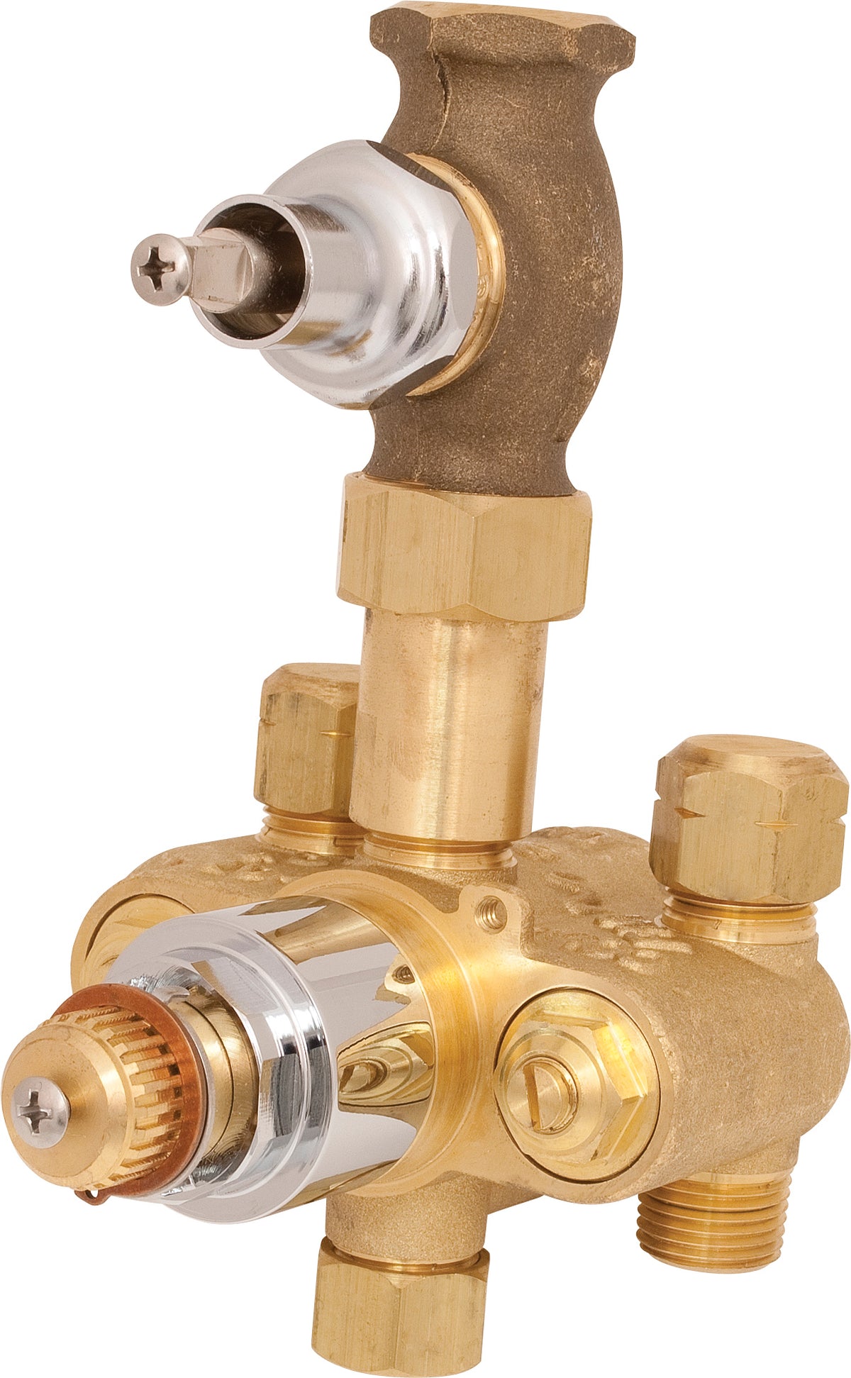 Chicago Faucets 2500-VOCP 1/2" TempShield® thermostatic/pressure balancing shower fitting with shower head and diverter tub spout options