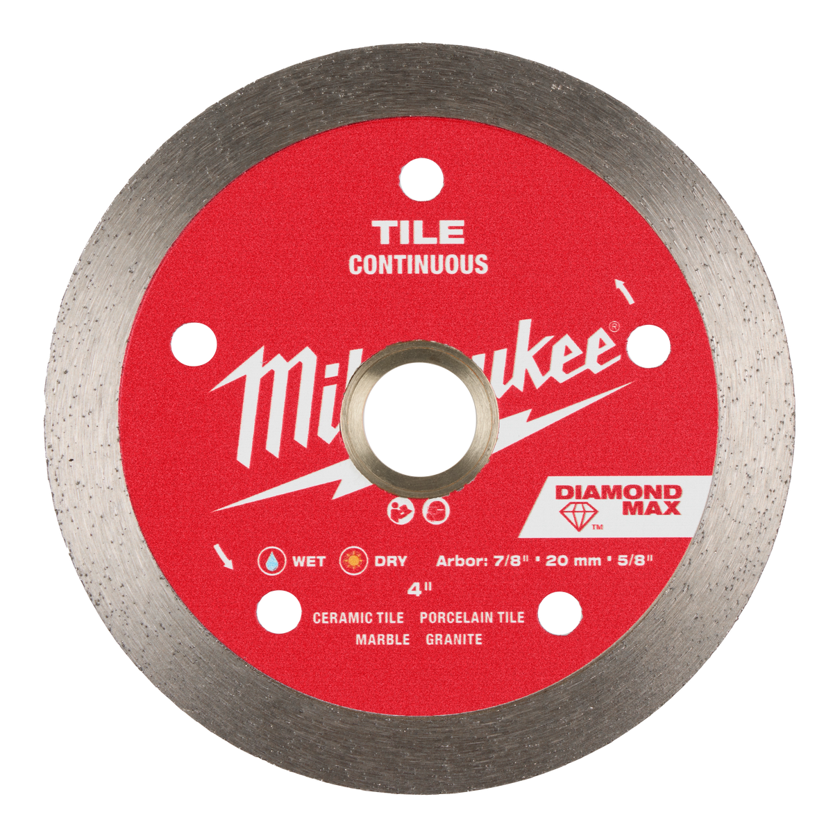 Milwaukee 49-93-9202 4" DIAMOND MAX Continuous, Tile Diamond Blade (Pack of 5)