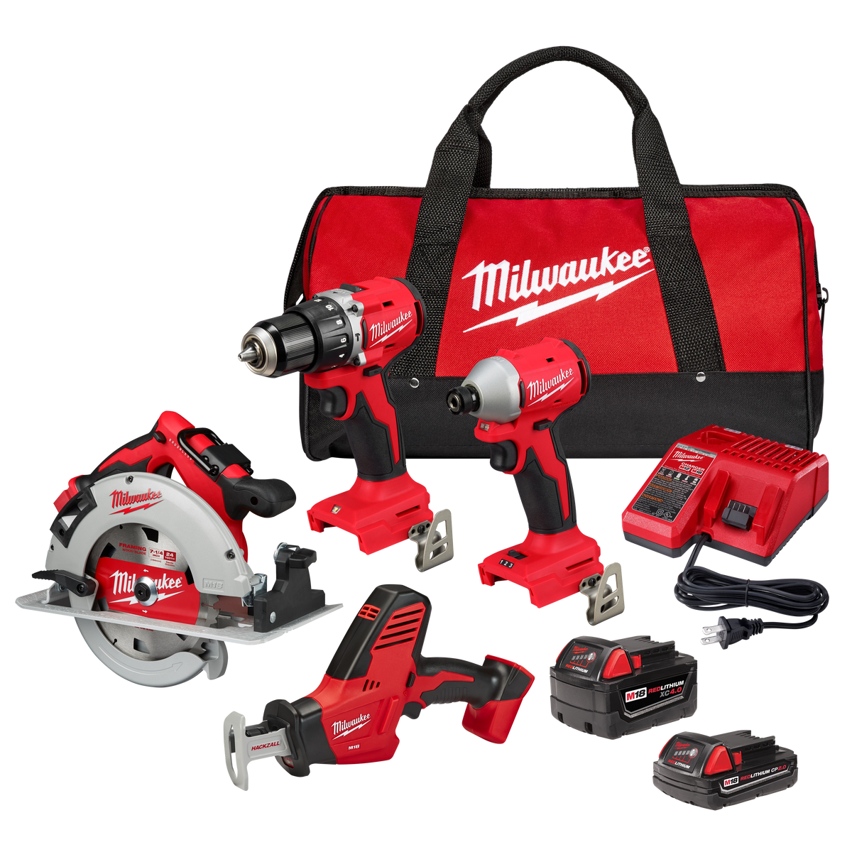 Milwaukee 3693-24CX M18 4-Tool Combo Kit