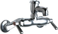 Chicago Faucets 305-VBCP Wall-mounted manual faucet with adjustable centers, NPT