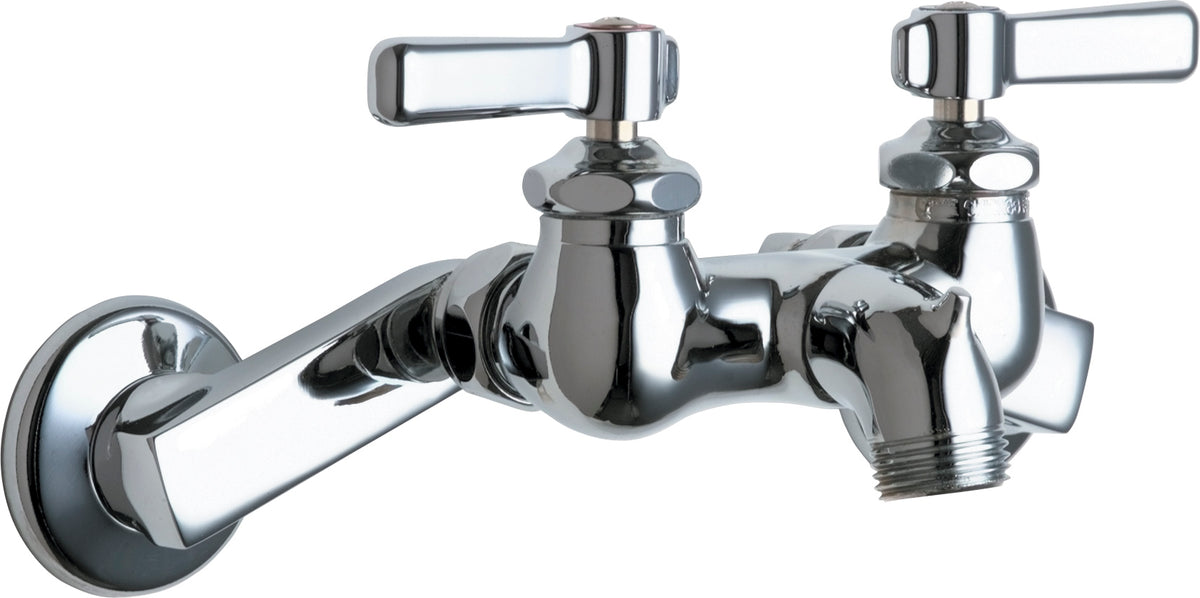 Chicago Faucets 305-XKCP Wall-mounted manual faucet with adjustable centers, NPT