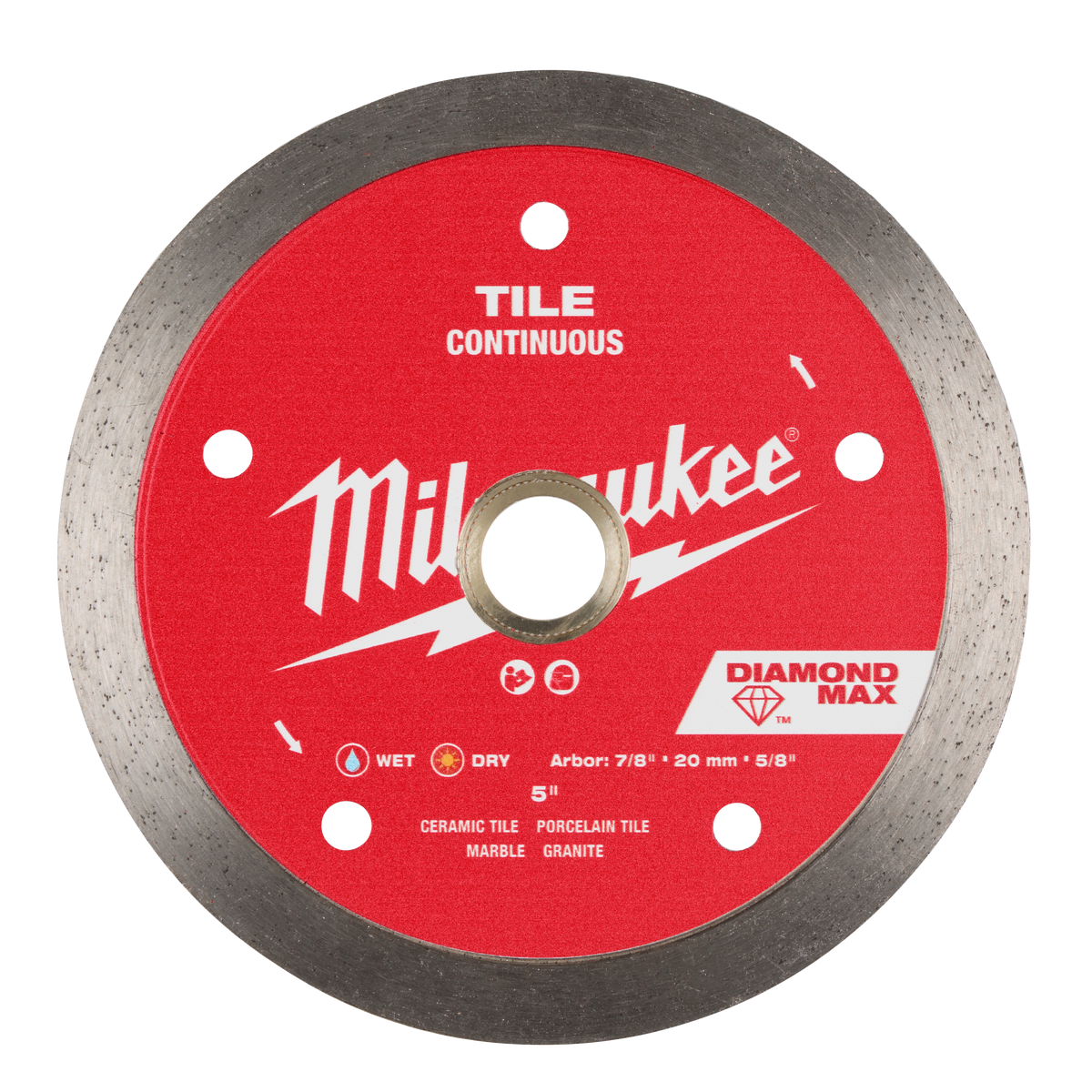 Milwaukee 49-93-9205 5" DIAMOND MAX Continuous, Tile Diamond Blade (Pack of 5)