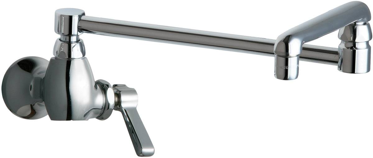 Chicago Faucets 332-DJ18E35ABCP Lead-Free Single-hole wall-mounted pot and kettle filler