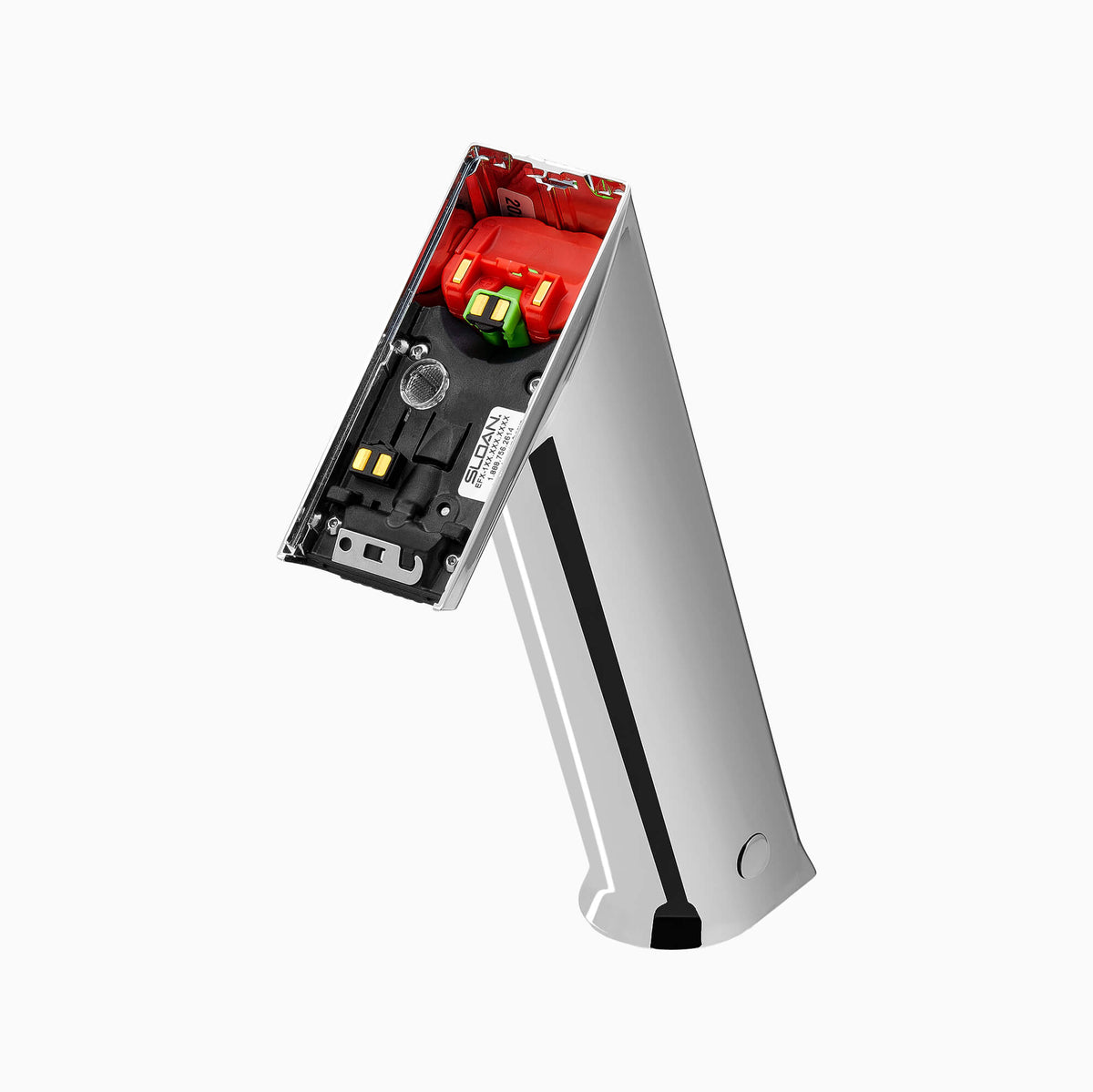 Sloan BASYS EFX-177 0.5 GPM Solar-Powered Sensor Faucet with Back-Check Tee, Polished Chrome, Code EFX177.000.0100, 4" Trim Plate