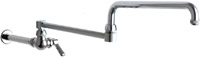 Chicago Faucets 334-DJ24ABCP Lead-Free Single-hole wall-mounted wok filler, Brass, NPSM