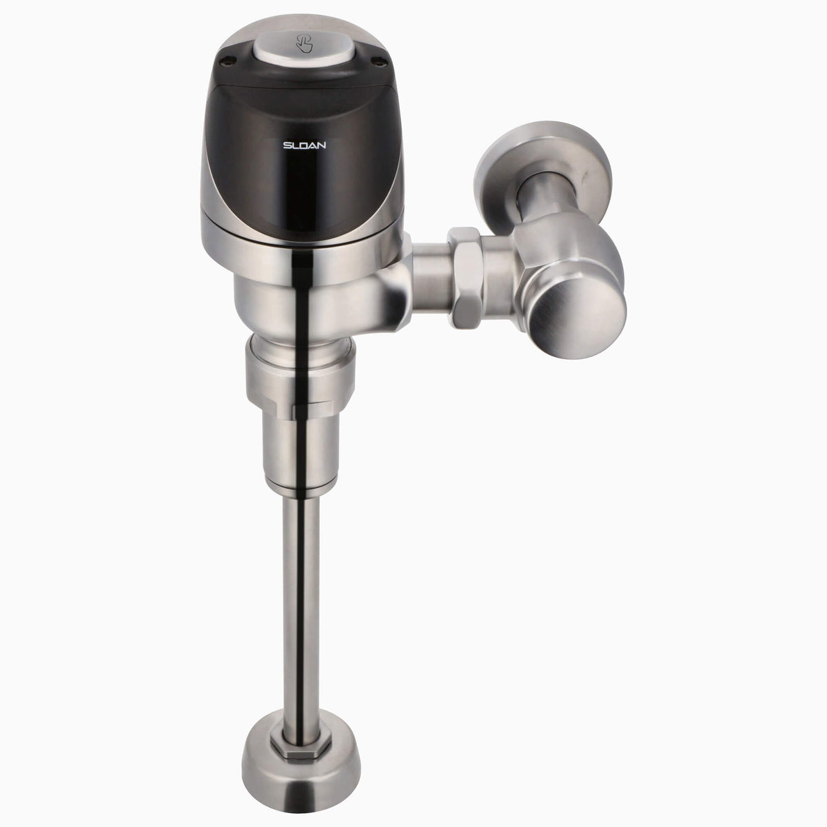 Sloan ECOS 8186 Exposed Battery-Powered Sensor Urinal Flushometer (0.125 GPF), Solid Ring Pipe Support, Brushed Stainless