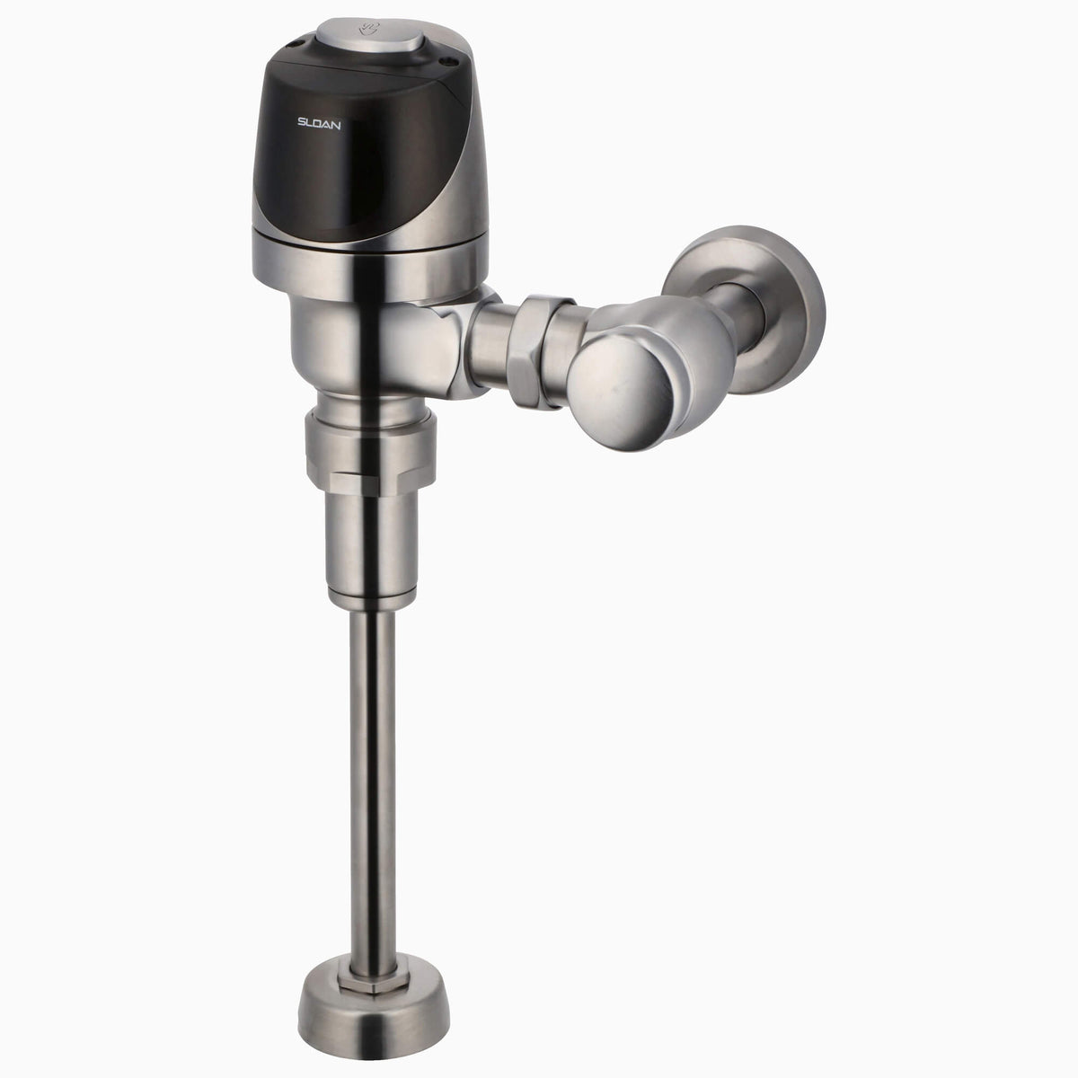 Sloan ECOS 8186 Exposed Battery-Powered Sensor Urinal Flushometer (0.125 GPF), Solid Ring Pipe Support, Brushed Stainless