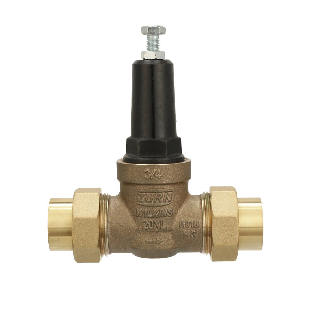 Zurn 34-20XLDU 3/4" Lead-Free Water Pressure Reducing Valve with Integral Strainer with Integral PEX Connections (Optional)