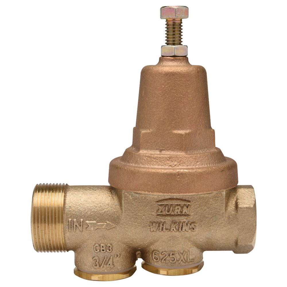 Zurn 34-625XLSULU 3/4" Lead-Free Water Pressure Reducing Valve with Integral Strainer - Competitor Replacement Length