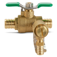 Zurn 34-BVECXLPEX-125-PEX 3/4" Lead-Free Ball Valve - Bronze, Full Port with Integral Thermal Expansion Control Valve