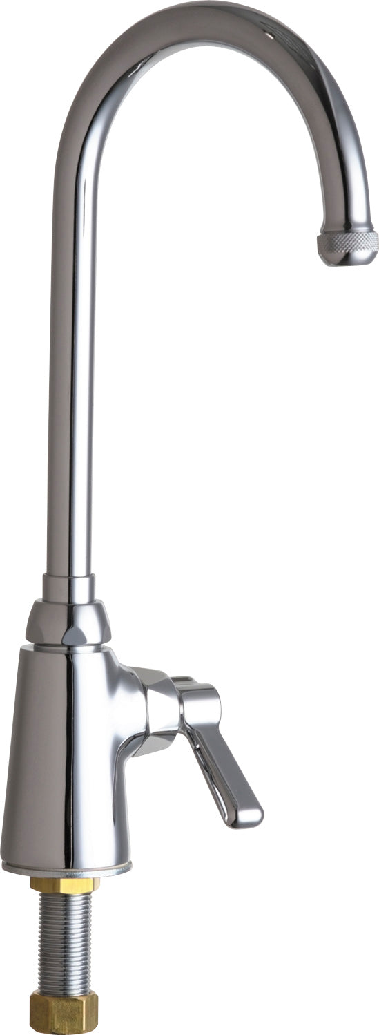 Chicago Faucets 350-E1ABCP Lead-Free Deck-mounted manual faucet, single-hole, single-supply