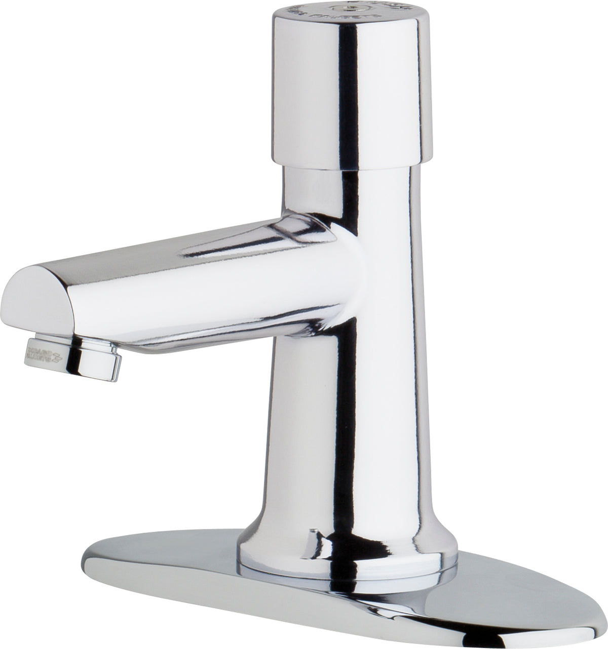 Chicago Faucets 3500-4E39VPABCP Lead-Free Deck-mounted metering faucet with 4" centers, Brass