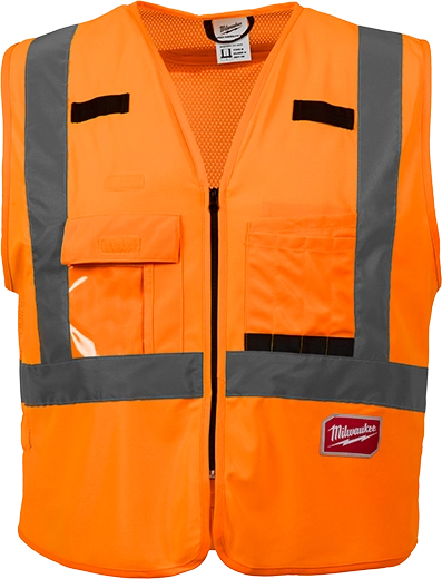Milwaukee 48-73-5073 Class 2 High Visibility Orange Safety Vest - 2XL/3XL (ANSI/CSA) (Pack of 12)