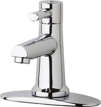 Chicago Faucets 3510-4E2805AB Lead-Free Deck-mounted manual faucet with 4" centers, Brass
