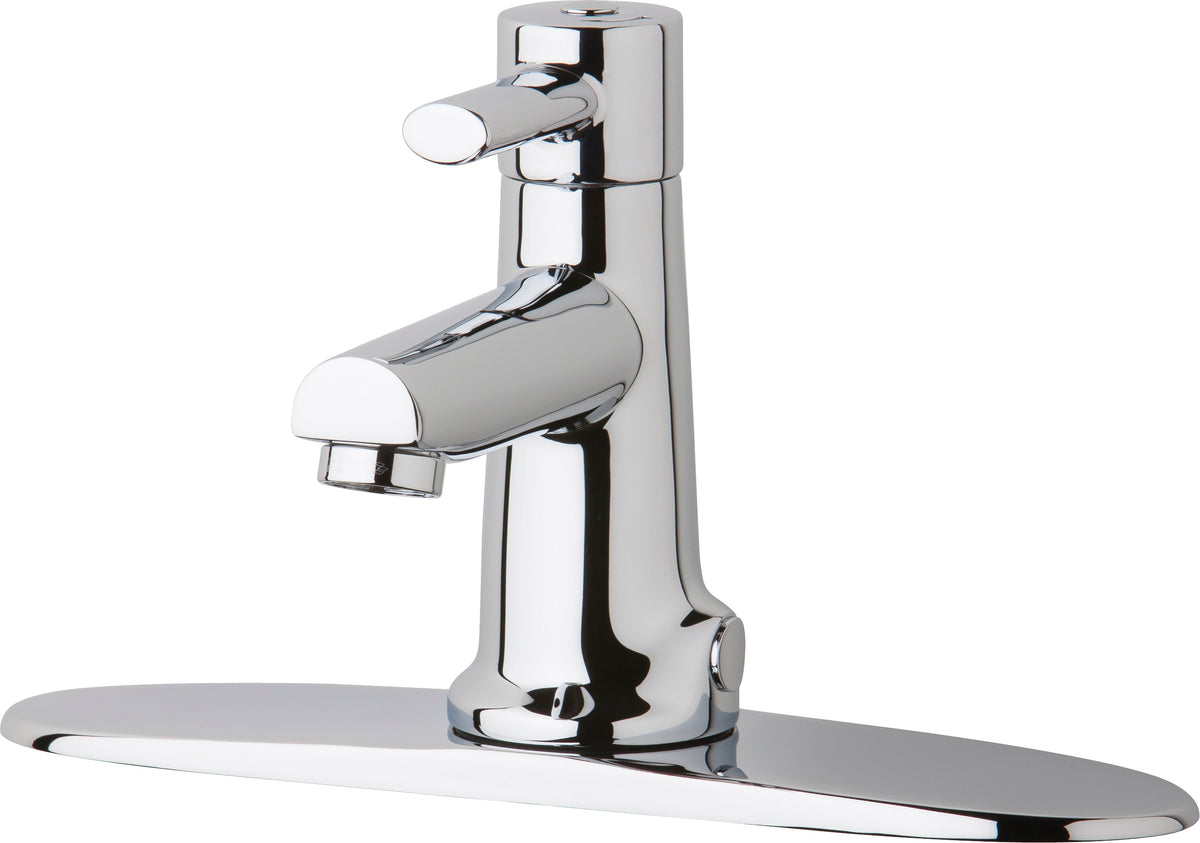 Chicago Faucets 3511-8E2805AB Lead-Free Deck-mounted manual faucet with 8" centers, Brass