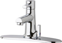 Chicago Faucets 3512-8E39VPAB Lead-Free Deck-mounted manual faucet with 8" centers, Brass